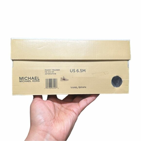 ✨Michael Kors Maddy Trainer Sneaker Brown Gold Women's Sz 6.5 Casual Luxury New✨ - Picture 8 of 10